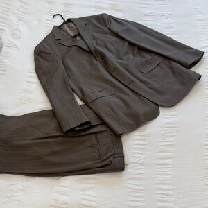 Stafford Dark Brown Striped Suit